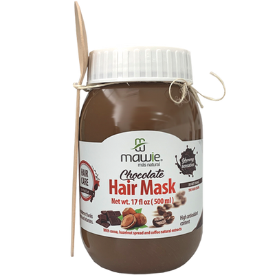 Mawie Chocolate Gourmet Hair Mask with Cocoa and coffee. Adds Moisture, shine, and strength 17 oz.