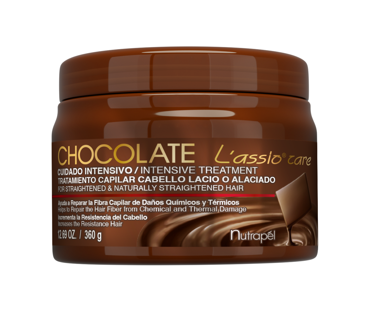 Nutrapel CHOCOLATE L’ASSIO DUO Set – Smoothing Shampoo 300 ml + Deep Repair Mask 360 g | Cocoa Extract + Keratin | Softness, Shine & Frizz Control
