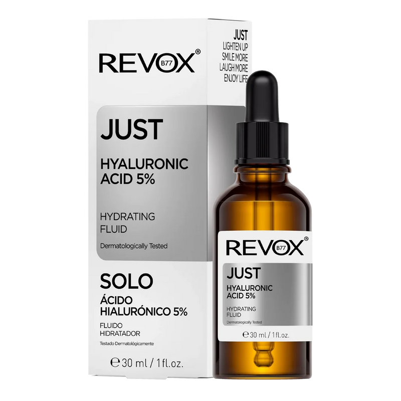 REVOX B77 JUST Hyaluronic Acid 5% Hydrating fluid for face and neck.
