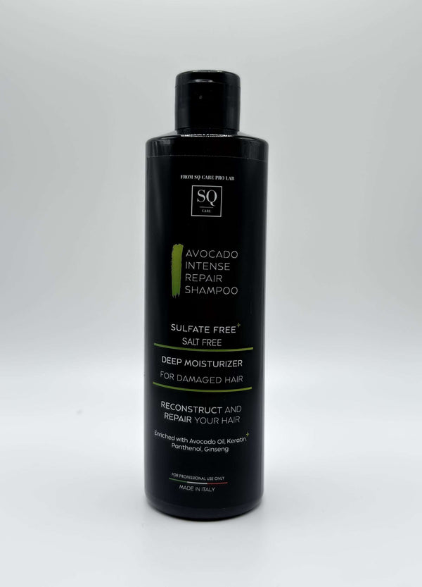 SQ Care Pro Lab Avocado Intense Repair Shampoo 8.5 fl.oz – Sulfate & Salt Free – Deep Moisture for Damaged Hair – Made in Italy
