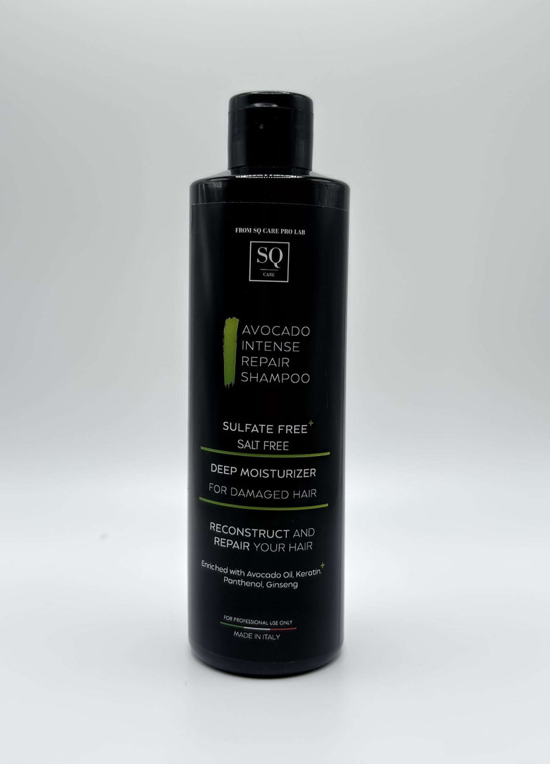 SQ Care Pro Lab Avocado Intense Repair Shampoo 8.5 fl.oz – Sulfate & Salt Free – Deep Moisture for Damaged Hair – Made in Italy
