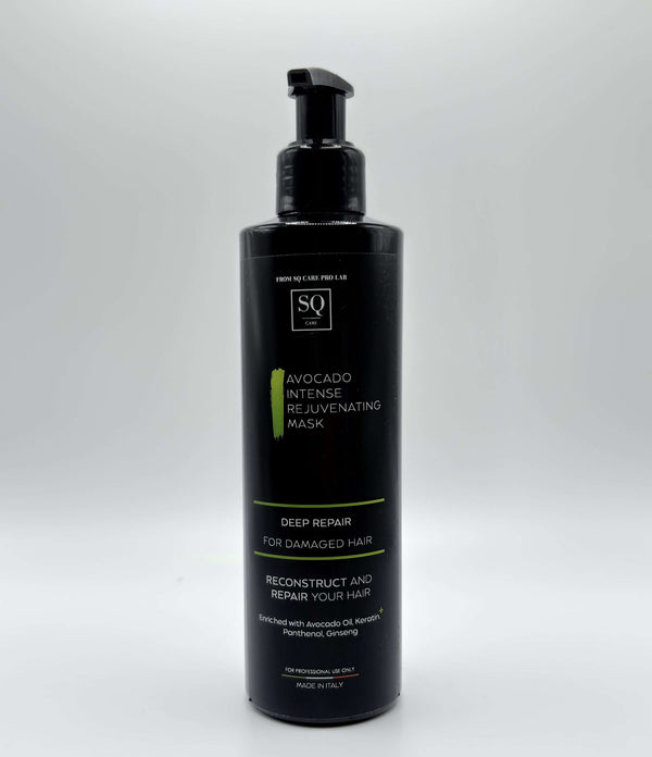 SQ Care Pro Lab Avocado Intense Rejuvenating Hair Mask 8.5 fl.oz – Deep Repair for Damaged Hair – Professional Formula – Made in Italy