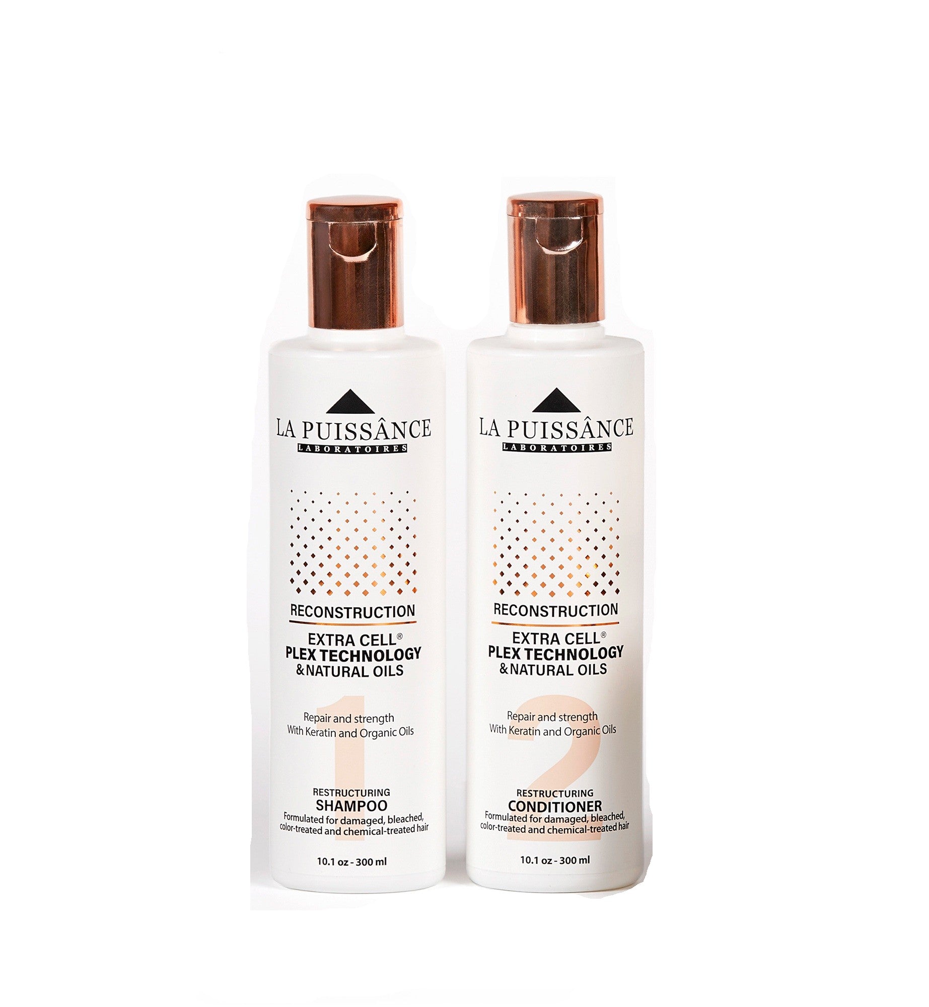 LA PUISSANCE Extra Cell® Plex Technology Hair Reconstruction DUO, Shampoo and Conditioner, Deep Repair Set for Severely Damaged Hair.