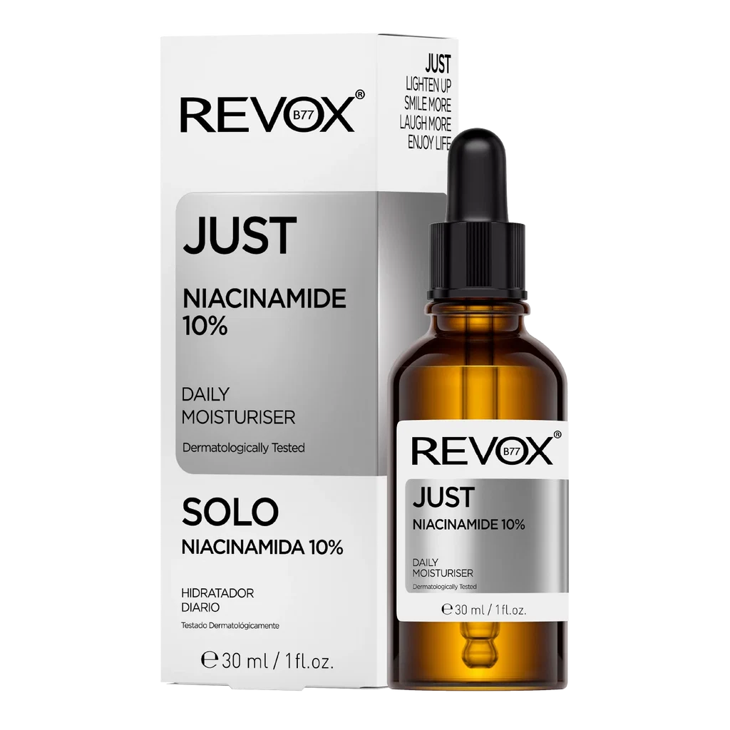 REVOX B77 JUST Niacinamide 10% A daily moisturiser for face and neck.