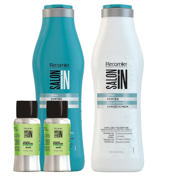 Recamier Professional Salon In +Pro Fortex Hair Loss control Shampoo and Conditioner Bundle + 2 Nano