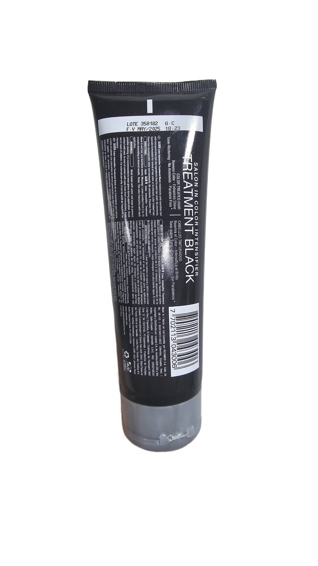 Recamier Professional Salon In +Pro Color Intensifier Hair Treatment Black 8.45oz - Tratamiento Intensificador de color para el cabello negro