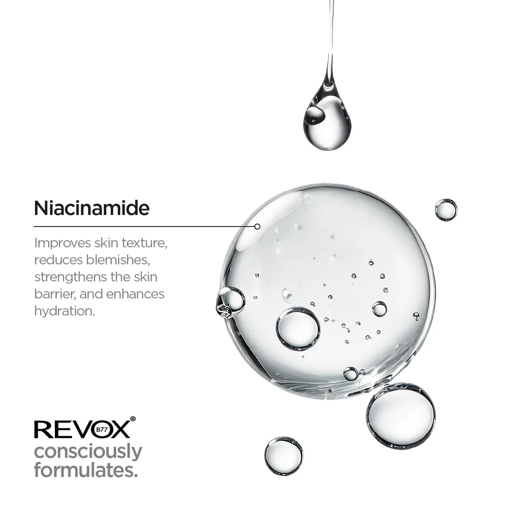 REVOX B77 JUST Niacinamide 10% A daily moisturiser for face and neck.