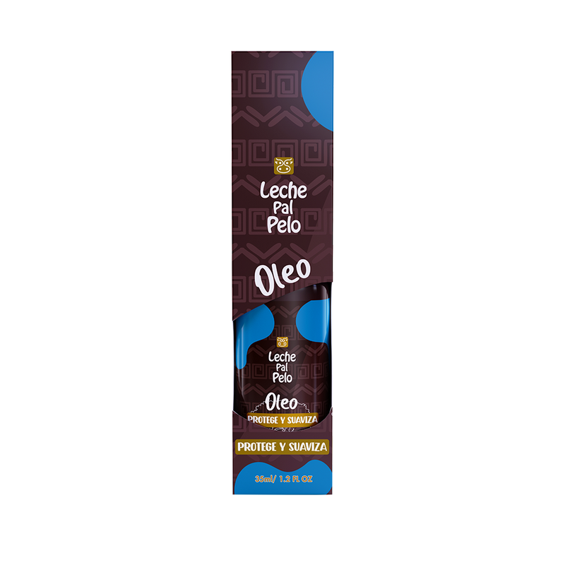 Leche Pal Pelo Hair Oil Treatment with Shea Butter, Macadamia, Argan & Coconut - For Split Ends- Frizzy & Damaged Hair - Repair Serum. 1.2 fl. oz