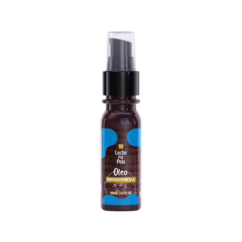 Leche Pal Pelo Hair Oil Treatment with Shea Butter, Macadamia, Argan & Coconut - For Split Ends- Frizzy & Damaged Hair - Repair Serum. 1.2 fl. oz