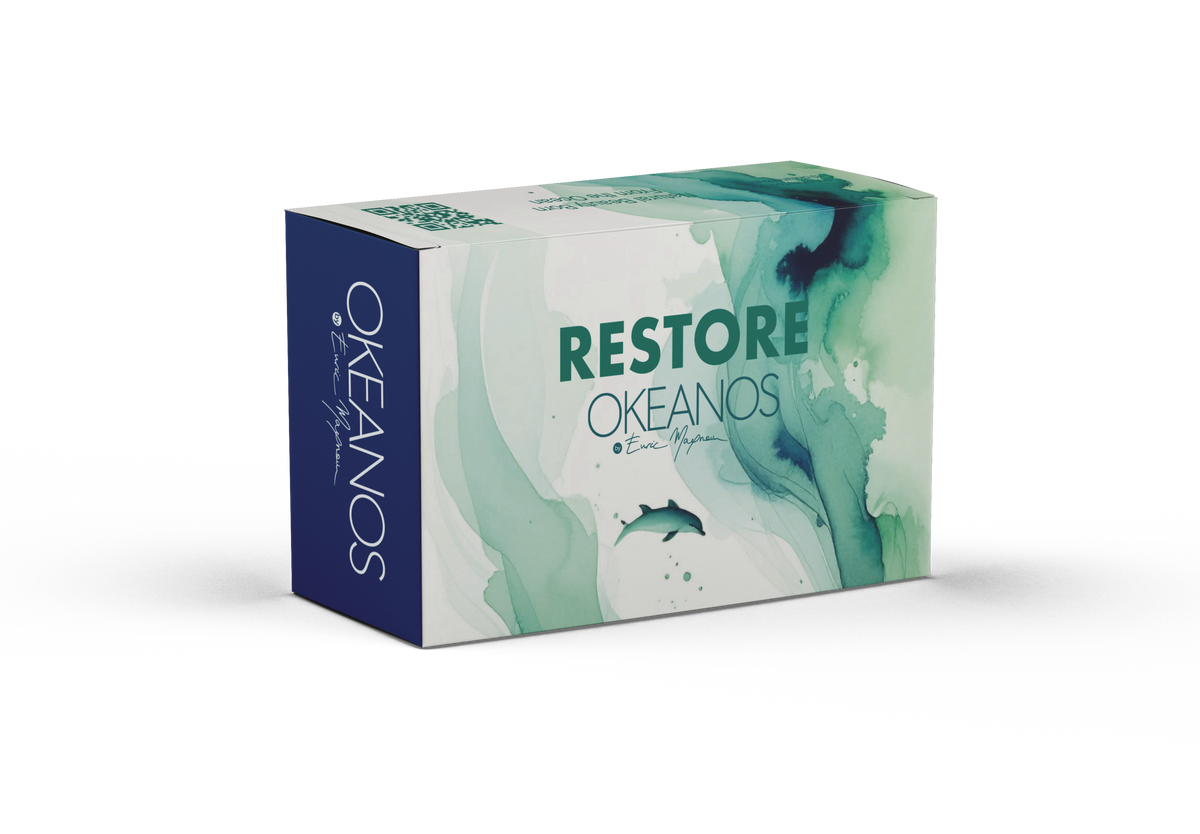 OKEANOS Restore Ritual Box, Professional Deep Reconstruction Hair Care Set, Shampoo, Mask, Repair Elixir & Bi‑Phase Conditioner