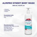 Almipro Syndet Skin Cleanser | Soap-free Moisturizing Body Wash with Aloe Vera & Oatmeal for Dry, delicate, sensitive Skin | Dermatologist Recommended | Bottle 16.9 fl. oz.