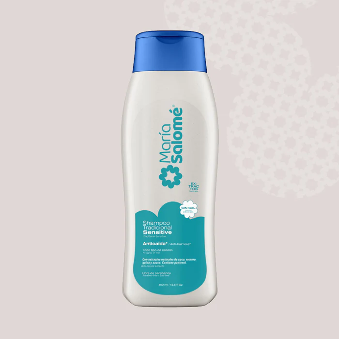 Maria Salome Traditional Sensitive Hair Shampoo Loss Prevention and Hydration 13.5 fl.oz. | Shampoo Sensitivo Prevencion Caida del Cabello