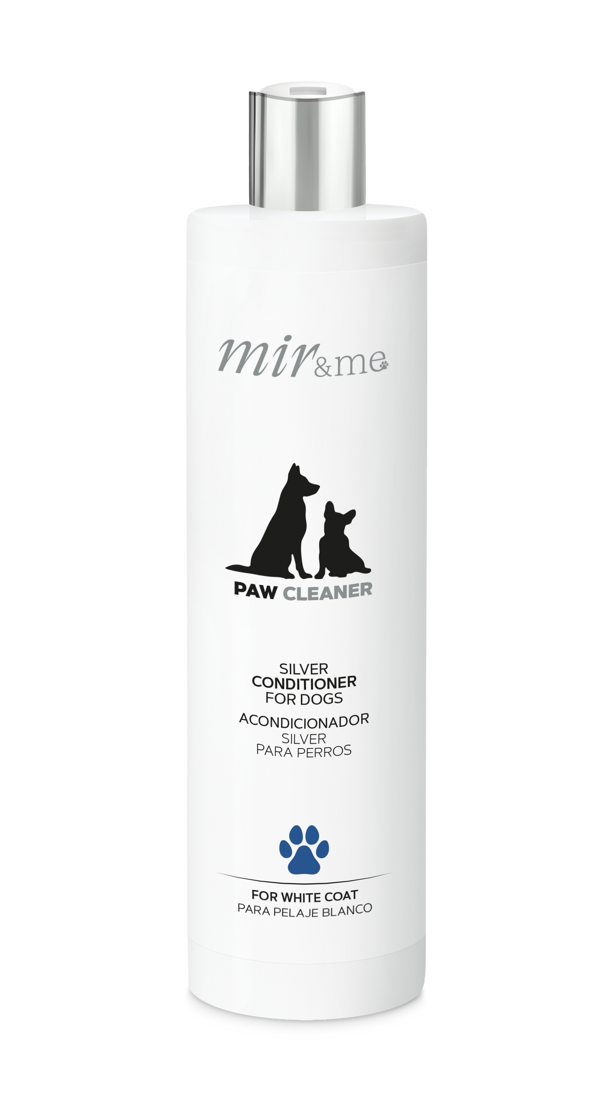 MIR&ME Paw Softener Silver Conditioner for Dogs – Anti‑Yellowing Blue Pigment Formula – Softening & Brightening Conditioner for White Coats – 300 ml
