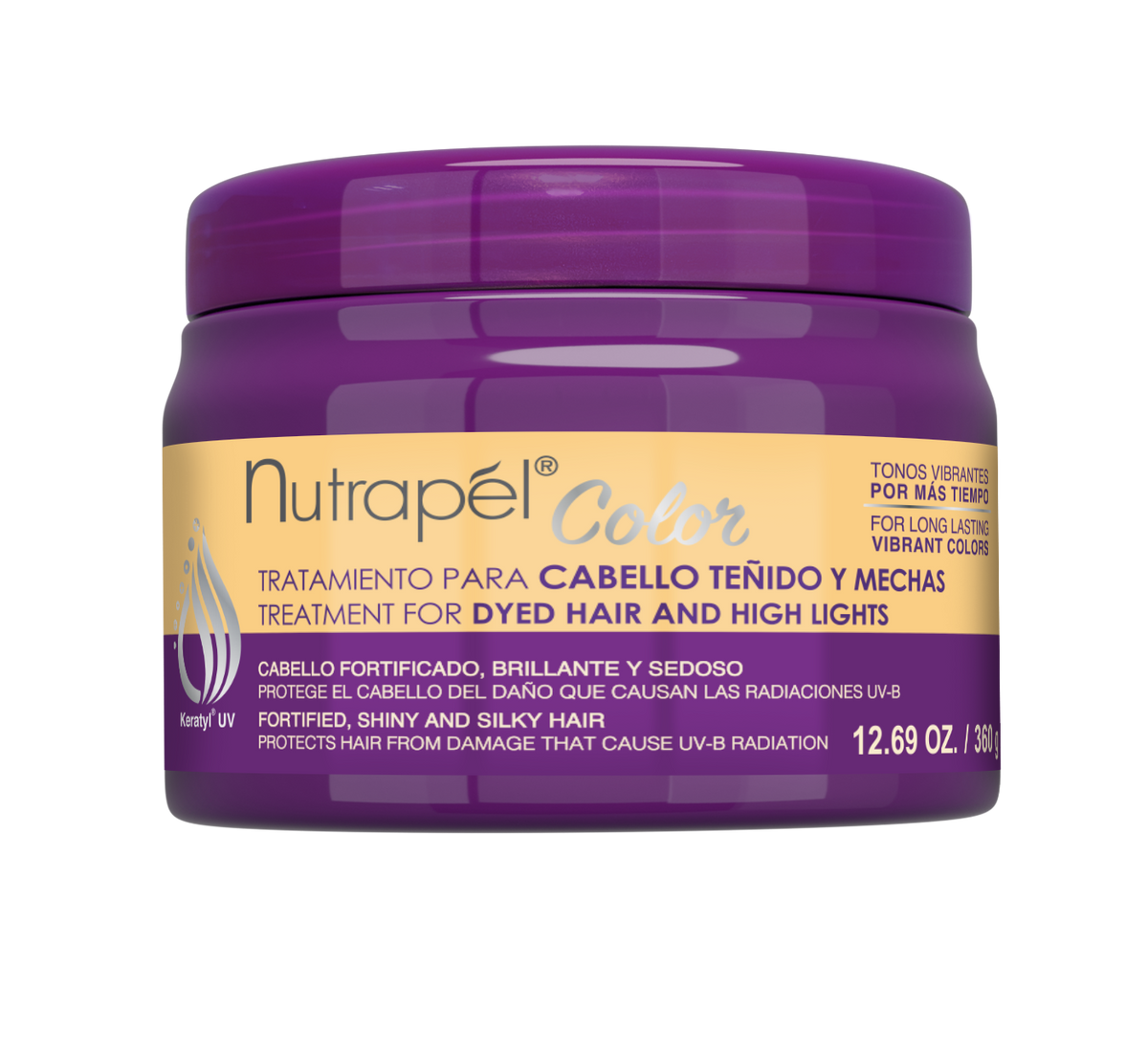 Nutrapel Color Care · Mascarilla para cabello teñido y con mechas · 12.6 oz