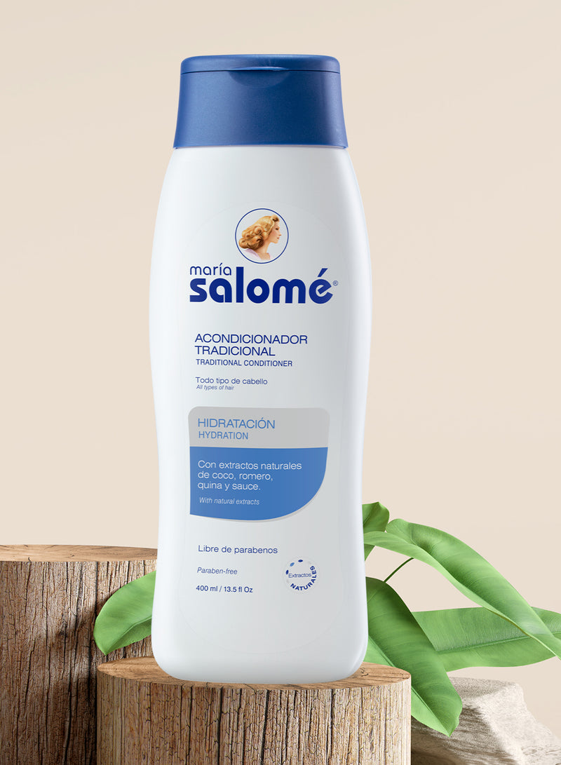 Maria Salome Traditional Hair Conditioner With Natural Extracts 13.5 fl.oz. | Acondicionador Tradicional hidratante para el Cabello