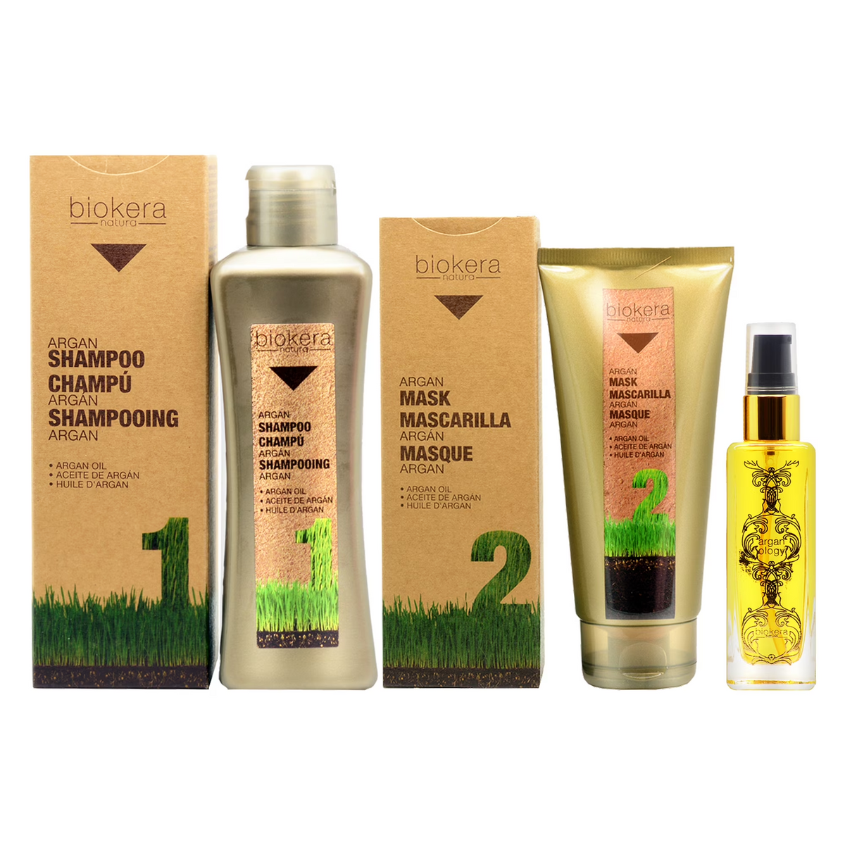 SALERM Biokera Argan Set – Shampoo, Mask & Arganology Serum