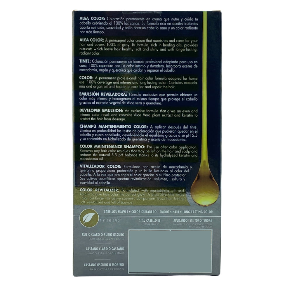 Alea Hair Color Cream Kit #10.1 Platinum Ash Blond | Permanent Hair Dye - Argan and Macadamia Oil - 100% Gray Coverage