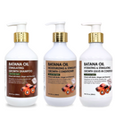 By Natures Batana Oil 3‑Piece Hair Care Set – Shampoo, Conditioner & Leave‑In Conditioner | Growth Support, Moisture, Shine & Repair for Dry, Curly & Damaged Hair