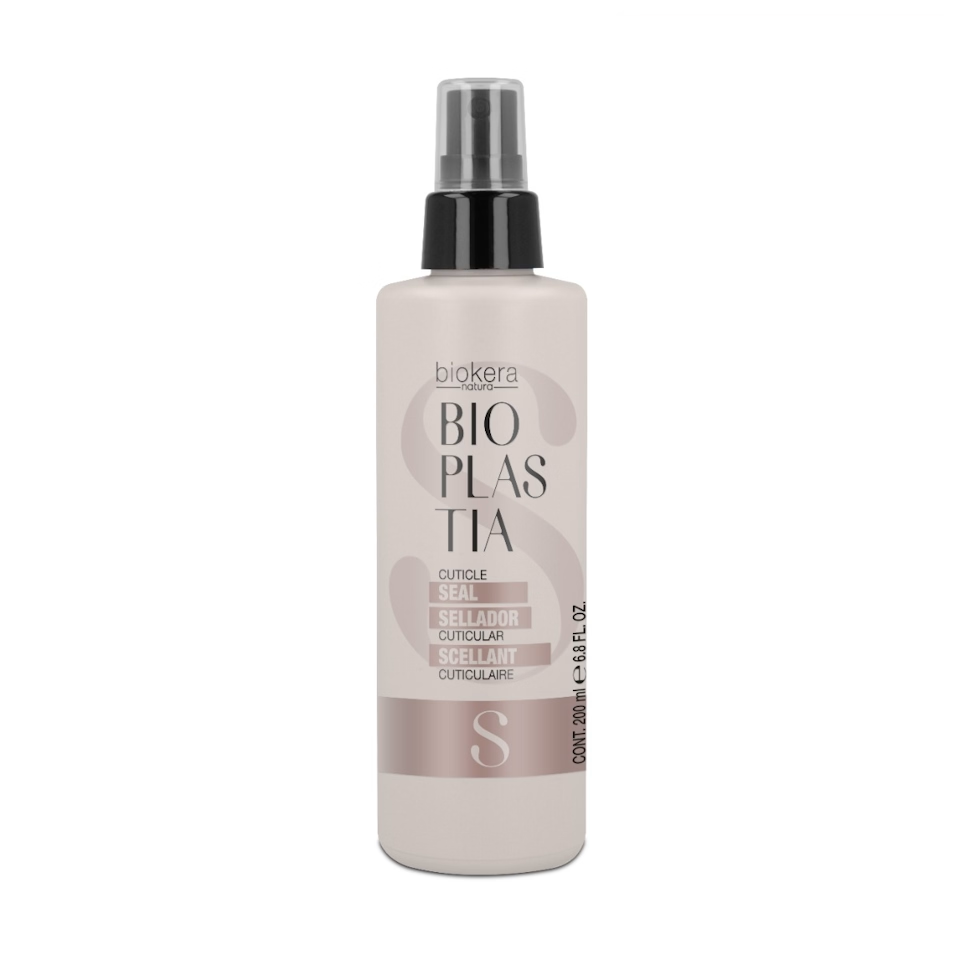 SALERM - Hair Cuticular Sealant Spray - Biokera Bioplastia - 200 ml  – Anti‑Frizz Cuticle Protector with Flexible Polymers | Intense Shine, Humidity Resistance & Heat Protection up to 200°C