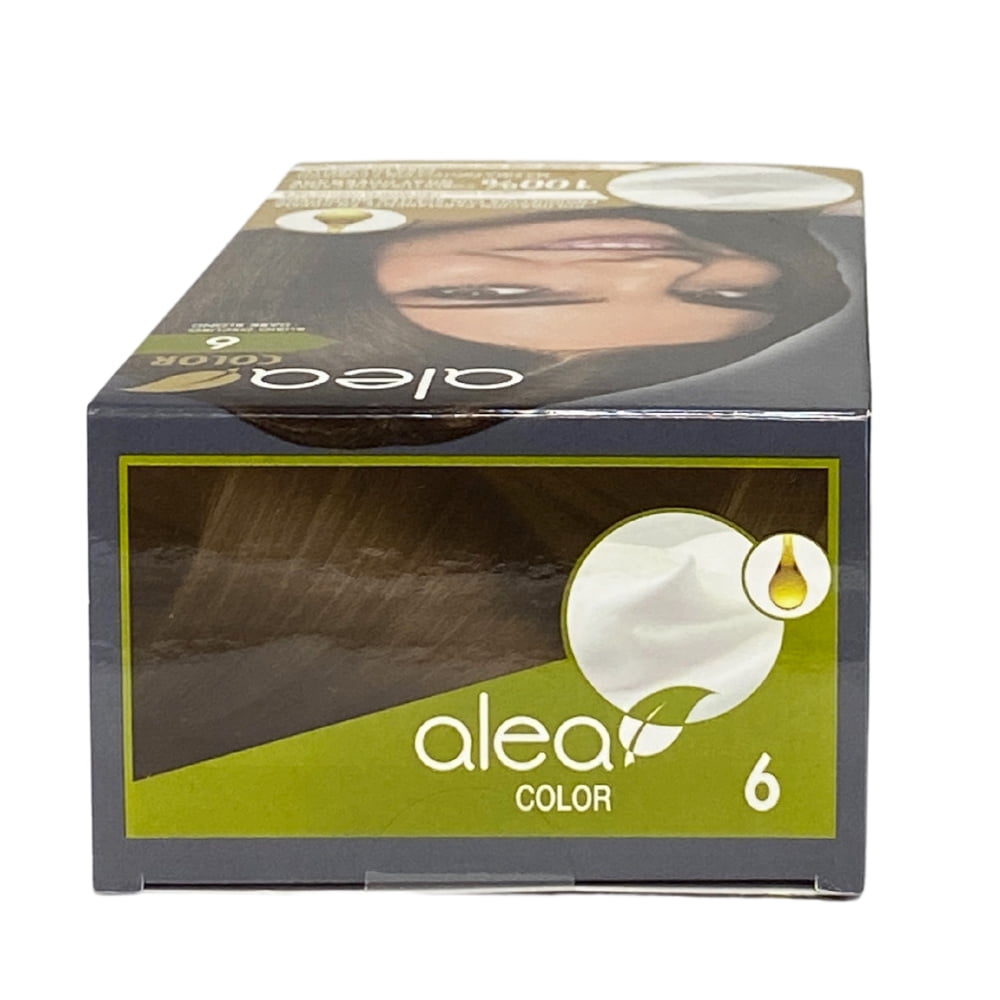 Alea Hair Color Cream Kit #6 Dark Blond | Permanent Hair Dye - Argan and Macadamia Oil - 100% Gray Coverage