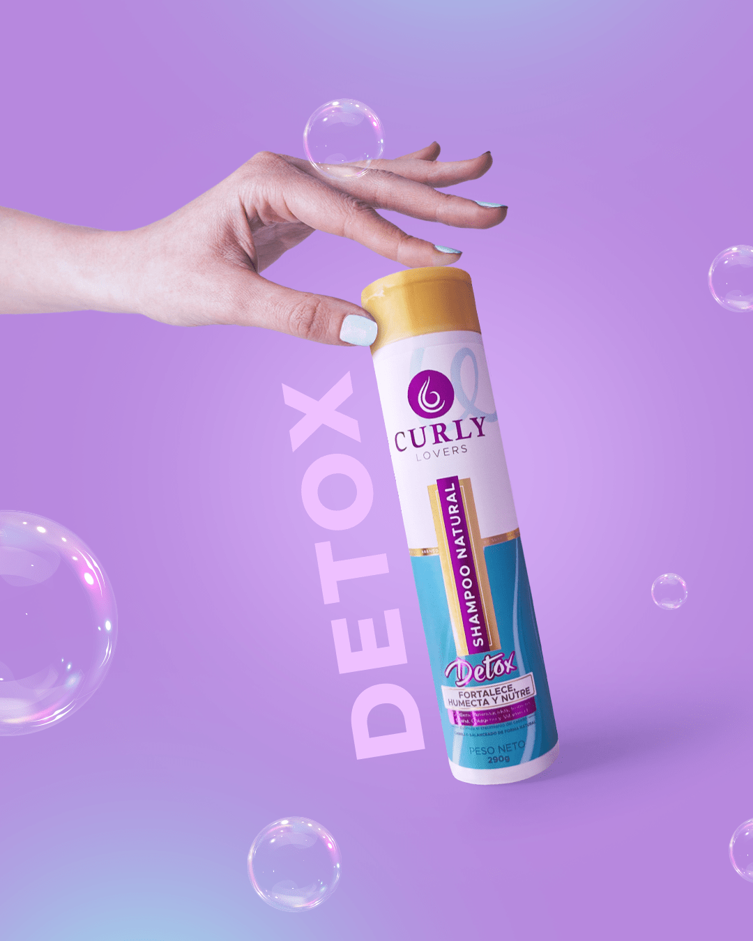 Curly Lovers Natural Shampoo DETOX 10.22.fl.oz - Shampoo Natual DETOX