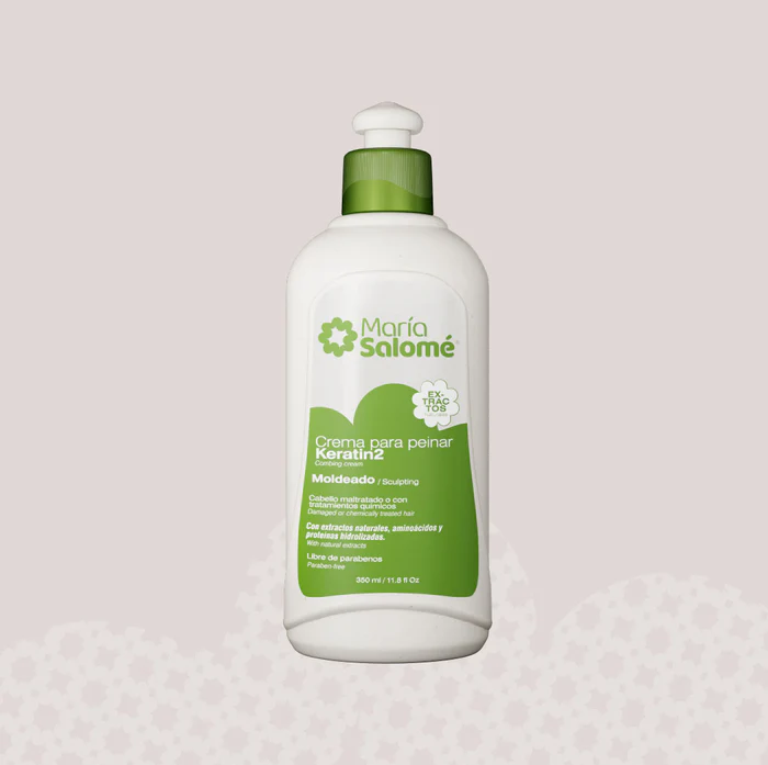 Maria Salome Crema para Peinar Keratin2 Sin Sal Leave in Conditioner 350ml 11.8 fl Oz