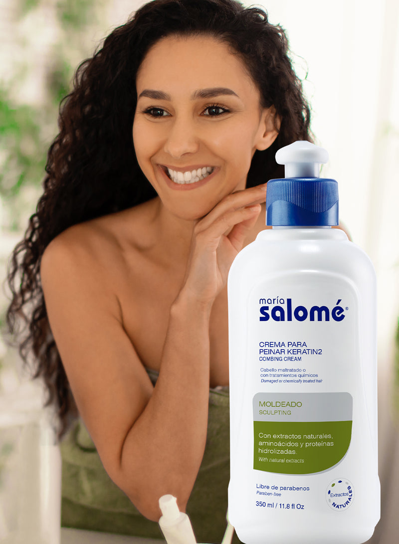 Maria Salome Crema para Peinar Keratin2 Sin Sal Leave in Conditioner 350ml 11.8 fl Oz