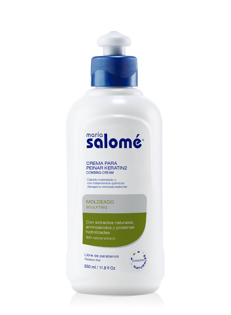 Maria Salome Crema para Peinar Keratin2 Sin Sal Leave in Conditioner 350ml 11.8 fl Oz