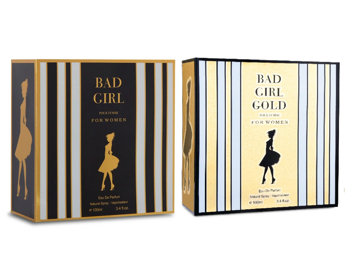 Fragrance Couture BAD GIRL - BLACK & GOLD bundle 3.4 fl oz Spray Women's Perfume