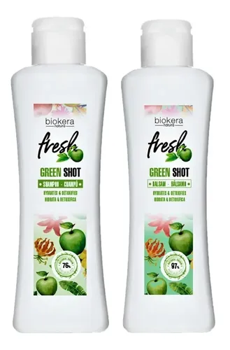 SALERM Biokera Green Shot DUO Set – Detoxifying Shampoo + Balancing Conditioner | Purifies Scalp, Hydrates Hair & Boosts Freshness