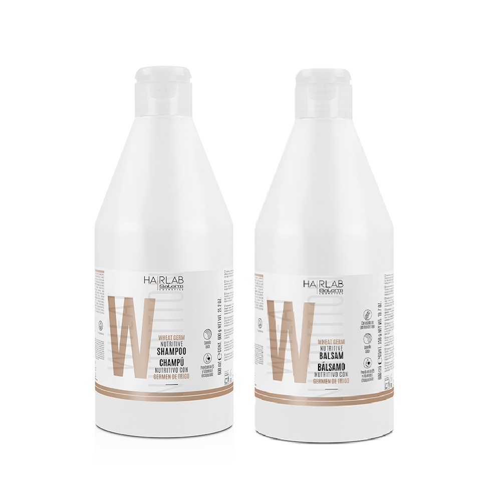 SALERM Hair Lab Wheat Nutrition Set – Nutritive Shampoo + Conditioner with Wheat Germ Oil | Deep Nourishment, Repair, Anti‑Frizz, Shine & Softness | For Dry, Damaged or Weakened Hair