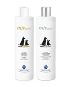 MIR&ME Silver Coat Care Kit for Dogs – Anti‑Yellowing Blue Pigment Shampoo & Conditioner Set for White Coats