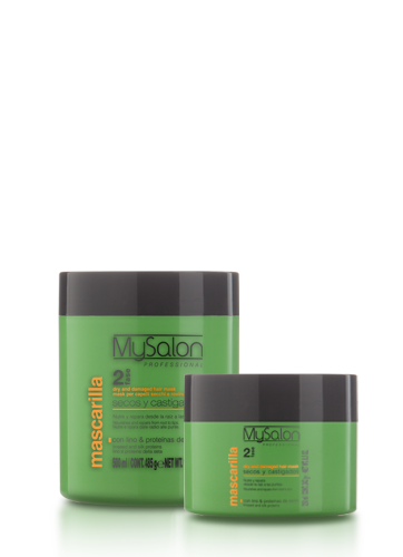 MySalon Mask for Dry & Damaged Hair - With Linseed & Silk Proteins 500ml / 16.4 oz - Step 2