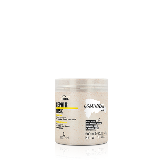 Lendan Terra Repair Mask – Deep Repairing & Nourishing Hair Mask with Coconut Milk, Yuka, Banana, Avocado & Mamajuana – For Damaged Hair – 500 ml