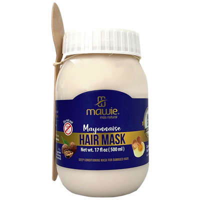 Mawie Mayonnaise Hair Mask for dry damage, adds shine, fortifies, nourishes processed hair 17 oz