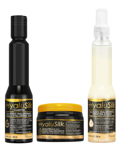 Nutrapel Hyalusilk · Kit de champú, mascarilla y tratamiento bifásico · 300 ml · 360 g