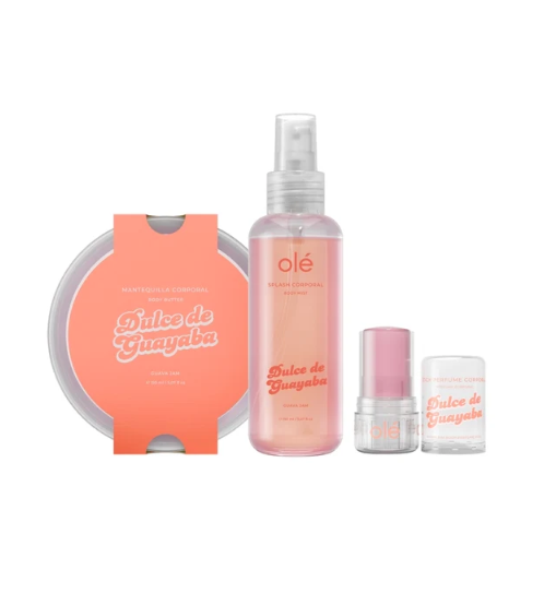 Olé Capilar Dulce de Guayaba Body Care Pack – Body Butter, Body Splash & Jelly Perfume | Fruity & Warm Fragrance | Hydration, Freshness & Long‑Lasting Aroma