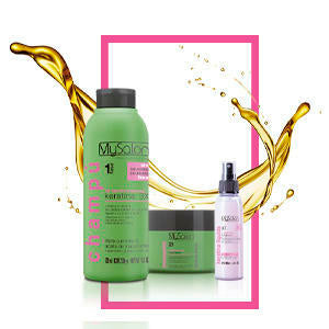 Mysalon Professional 3x Keratin Hair Shampoo 18.3oz - Triple Keratin and Macadamia Oil