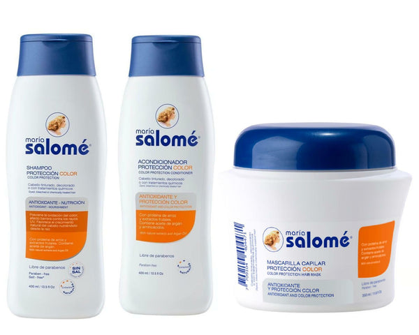 Maria Salome Antioxidant Color Care Protection kit - Shampoo 13.5 fl.oz + Conditioner 13.5 fl.oz +  Hair Mask 11.8 fl.oz