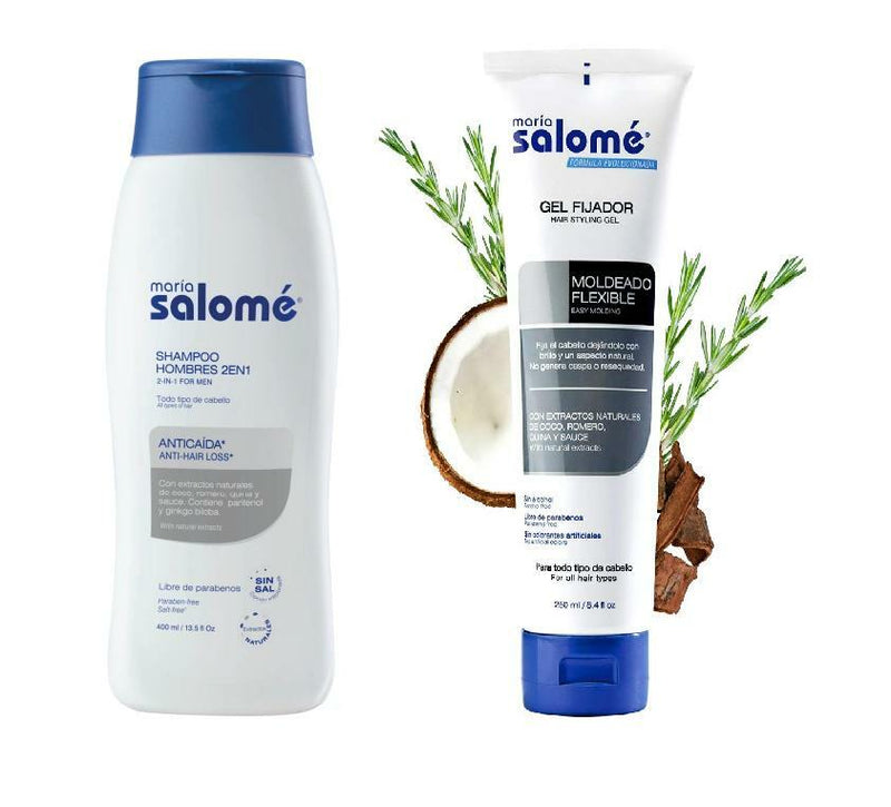 María Salomé KIT Shampoo 2EN1 Prevencion Caida + Gel Fijador