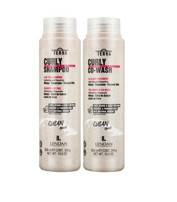 Lendan Curly Cuban Spirit 2-PIECE KIT by Terra with Low Poo Shampoo 10.6 oz + Co-Wash Treatment 10.4 oz