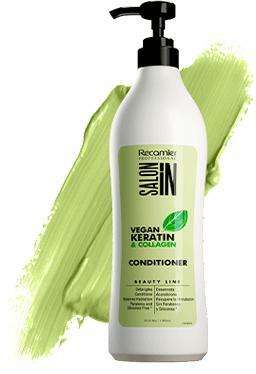 RECAMIER PROFESSIONAL SALON IN Vegan Keratin & Collagen Line 3-PIECE HAIR KIT with Shampoo 33.8 fl.oz. + Conditioner 33.8 fl.oz.+ Recharge Intensive Mask 17.6oz.