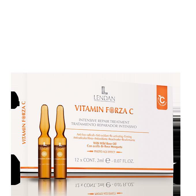 Lendan Vitamin Forza C Intensive Repair Treatment with 12 blisters 0.07 fl.oz / 2 ml each