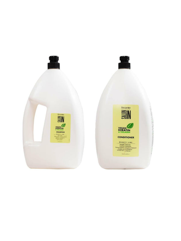 RECAMIER PROFESSIONAL SALON IN Vegan Keratin & Collagen Gallon KIT with Shampoo 135.26 fl.oz. + Conditioner 135.26 fl.oz.