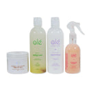 OLÉ Anti-Greasy Hair 4 Piece Pack - Coconut pulp pre-shampoo + Onion, Ginger & Celery Shampoo + Cotton & Coconut Conditioner + Detangling thermo protector