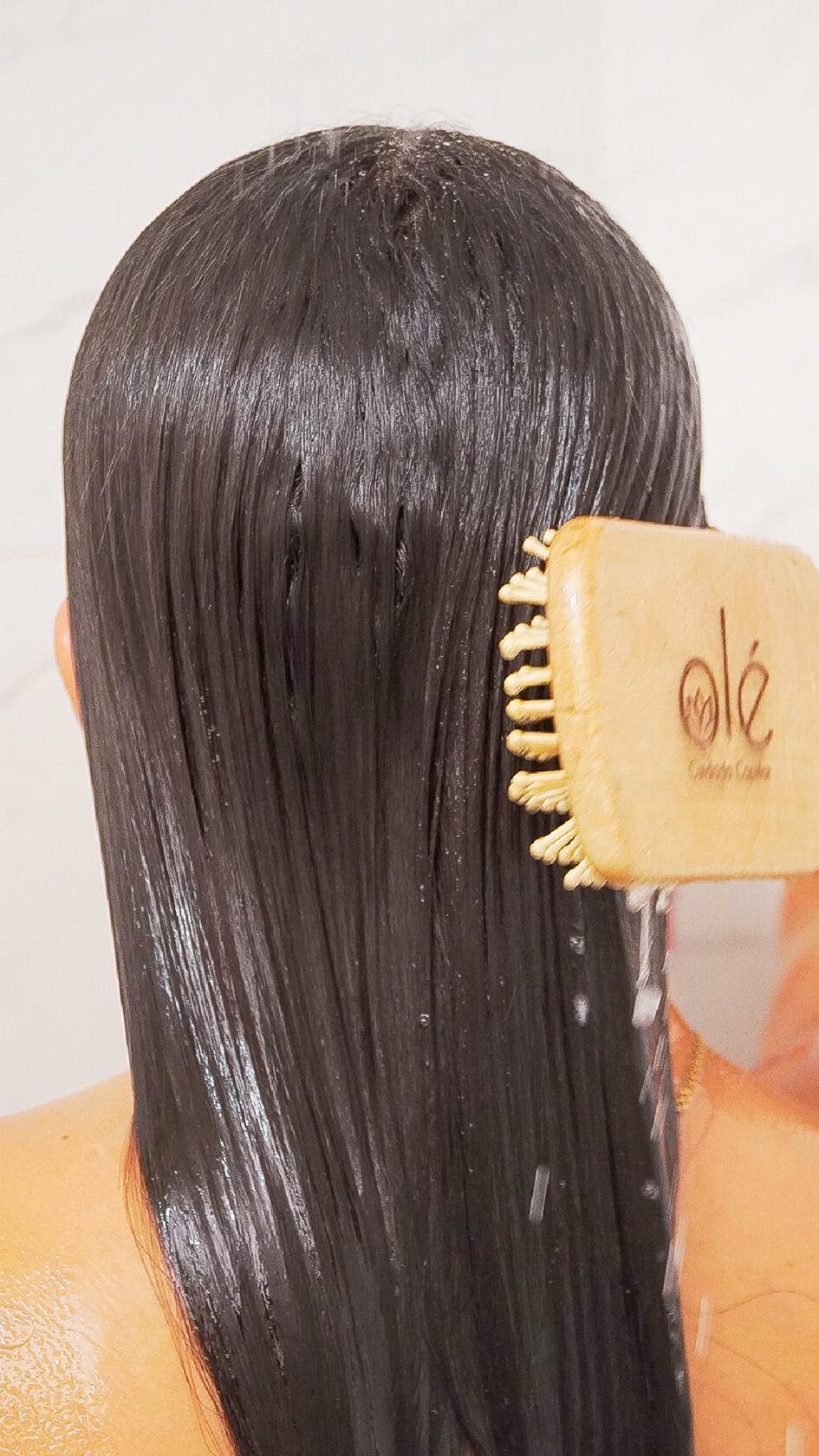 OLÉ Oil Control Hair Pack 4 Pieces - Rice Protein Pre-Shampoo + Onion, Ginger & Celery Shampoo + Mango & Tangerine Conditioner + Detangling thermo protector