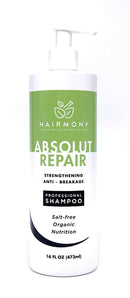 Hairmony Professional Hair Kit for Strengthening & Damaged Hair, Absolute Repair Shampoo 32 fl.oz.  + Collagen & Vitamins Conditioner 32 fl.oz - Kit Shampoo Absolute Repair y Acondionador de Colageno y Vitaminas para el cabello