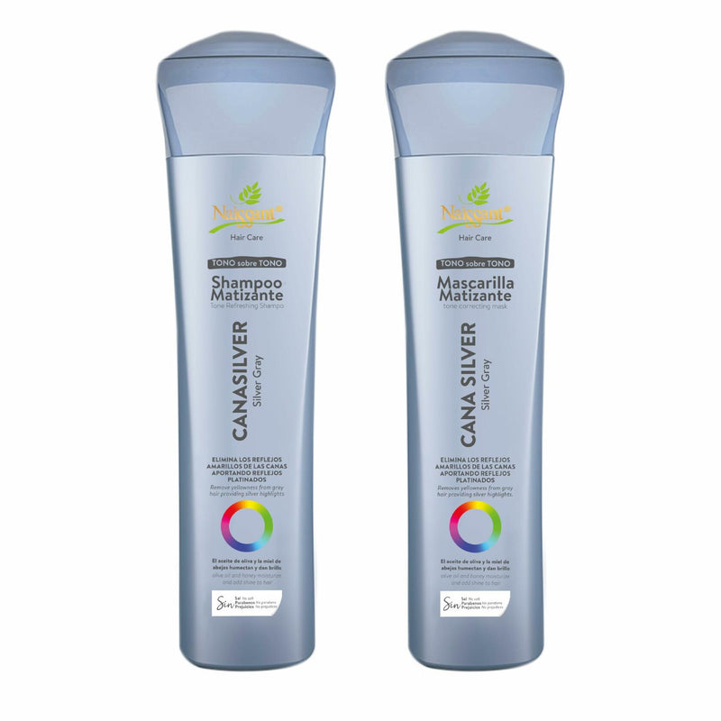 Naissant Professional Silver Grey - Cana Silver Matiz Hair Color Intensifier and Tone Corrector. - Shampoo/Mask Bundle