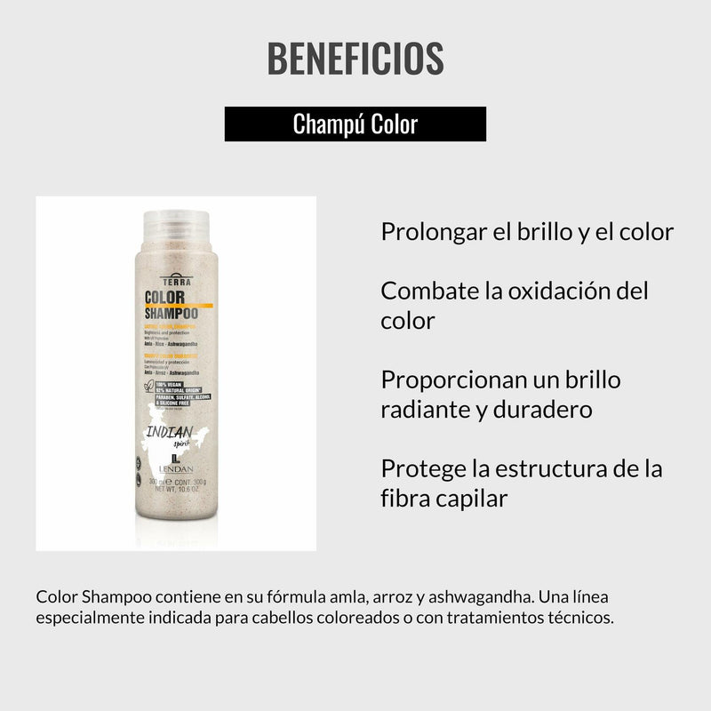 Lendan - Colored Hair Kit - Terra Indian Spirit Color Shampoo 300 ml + Conditioner 300 ml + Mask 500 ml + Spray 200 ml