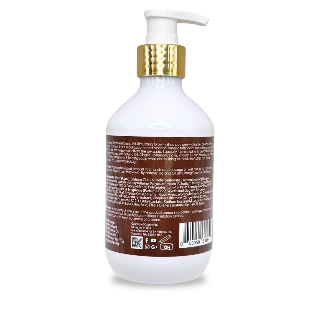 By Natures Batana Oil Stimulating Growth Shampoo 12 fl.oz - Infused with Biotin, Ginger and Rosemary